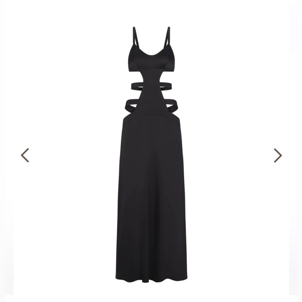 Skims Black Strappy Long Dress
